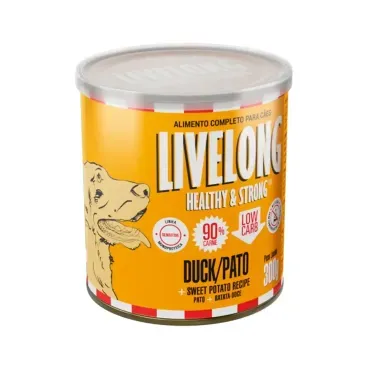 Racao Umida Natural para Caes Livelong Sensitive Pato